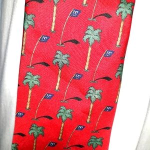 Pivot Rules silk palm tree golf tie